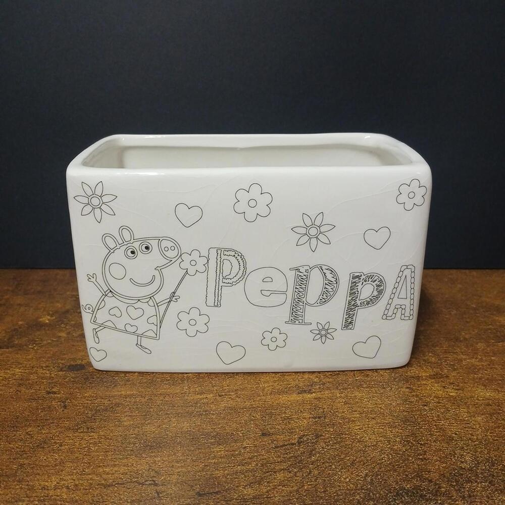Peppa Pig Porcelain 6x4x3" Utility Container / Flower Pot / Pencil Holder